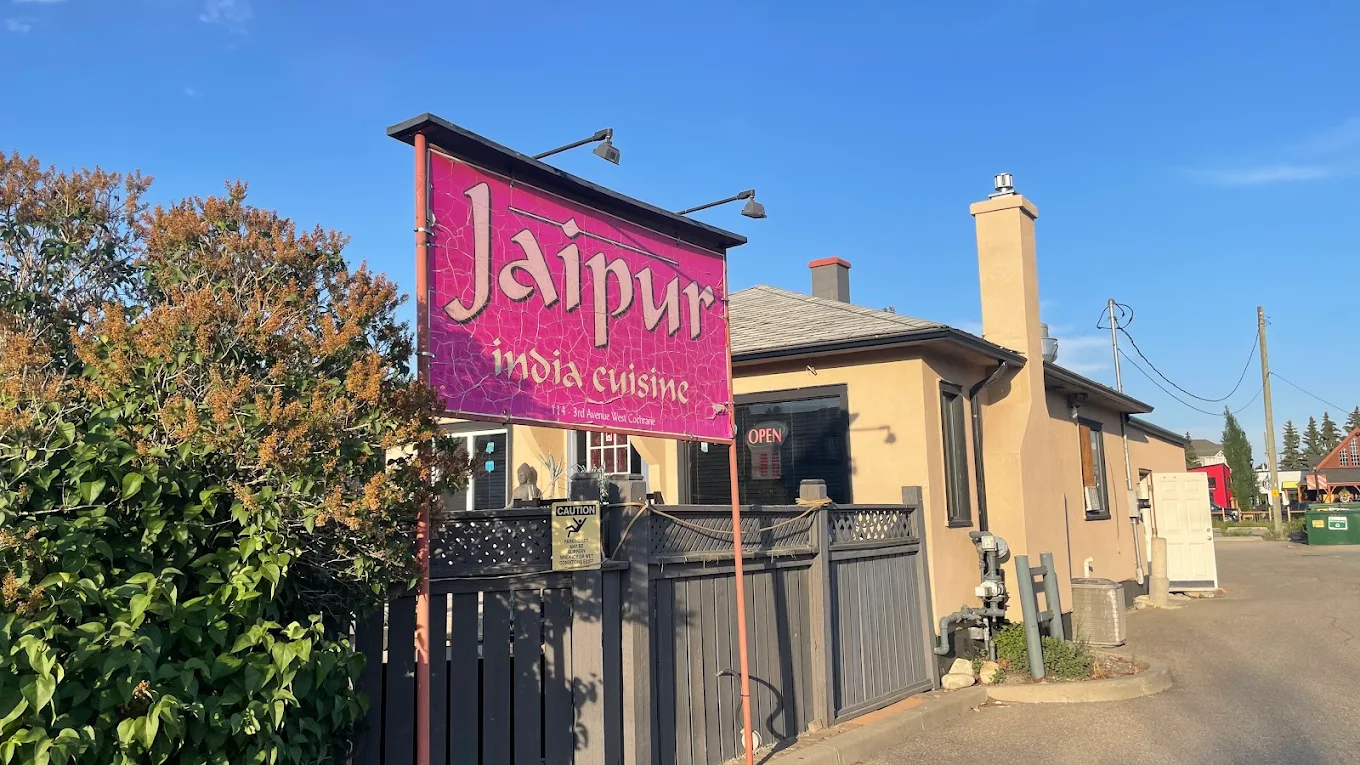 Freshly baked naan and Indian curry at Jaipur India Cuisine, Cochrane AB