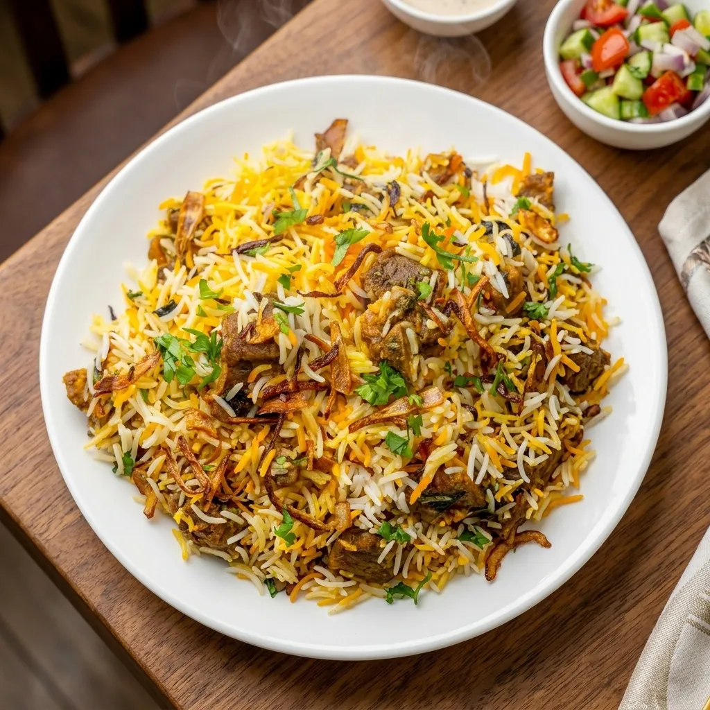 Fragrant chicken biryani at Jaipur India Cuisine, Cochrane AB